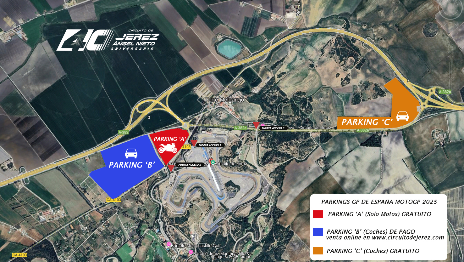 Parking at the Jerez-Angel Nieto Circuit