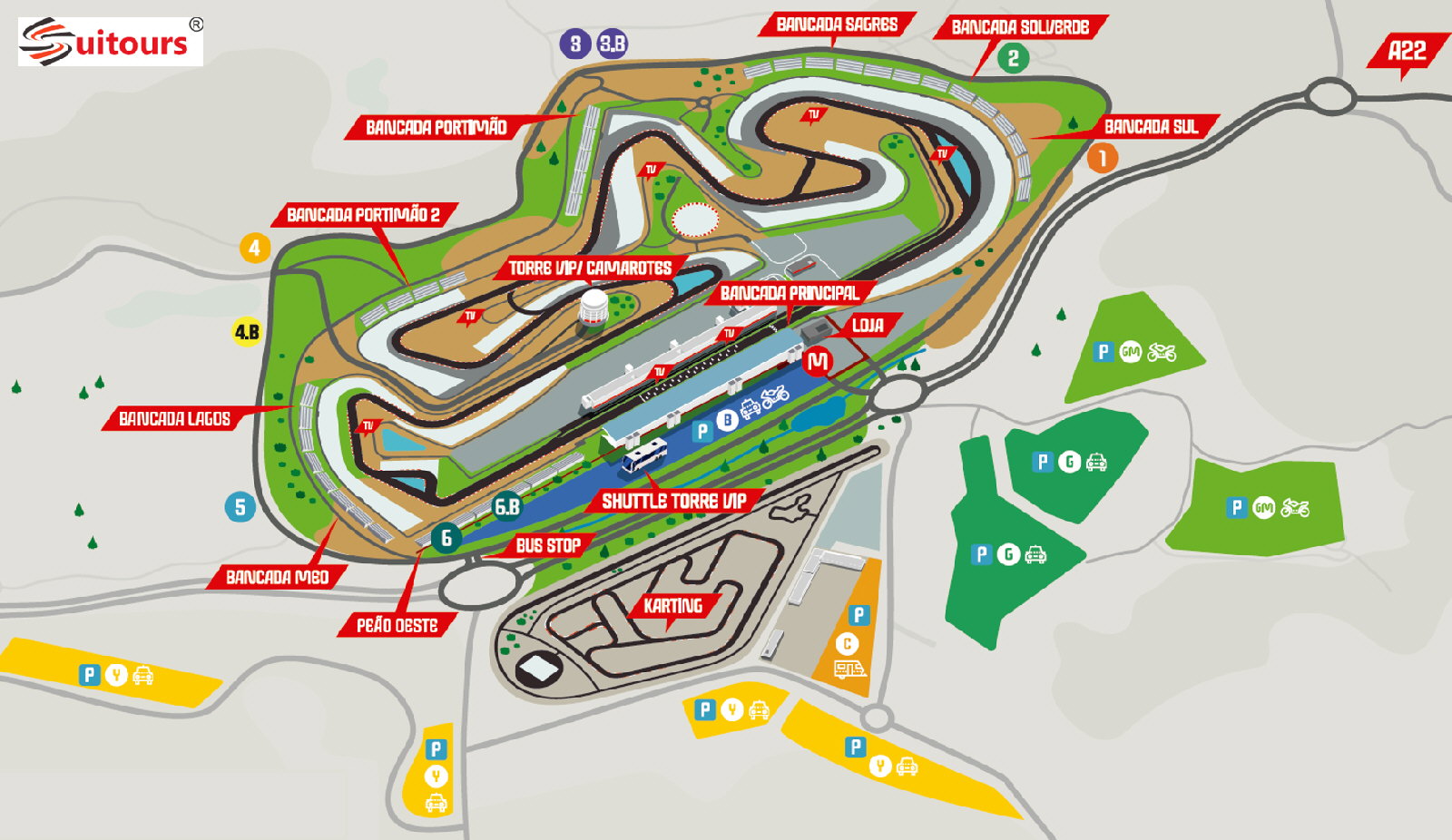Grandstand plan of the circuit